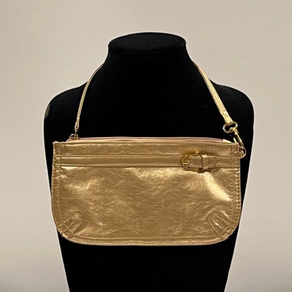 NEIMAN MARCUS Metallic Gold Wristlet NWOT - Picture 2 of 14